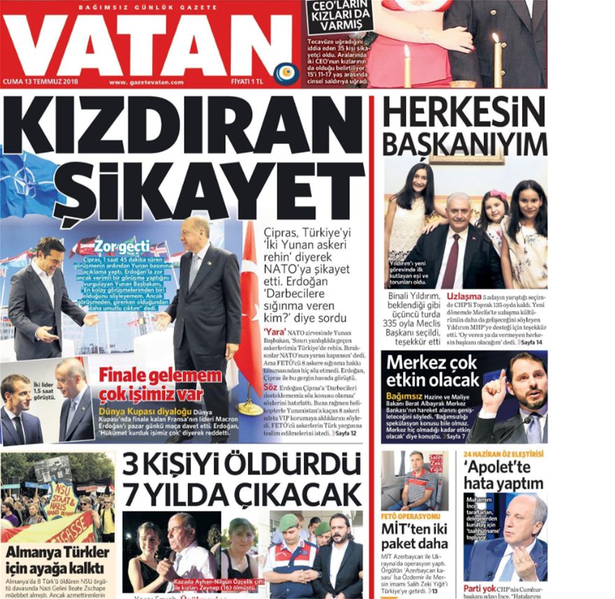 «Ήταν ένας δύσκολος διάλογος σε ηλεκτρισμένο κλίμα»: Τουρκικά Μέσα Ενημέρωσης για τη συνάντηση Τσίπρα-Ερντογάν